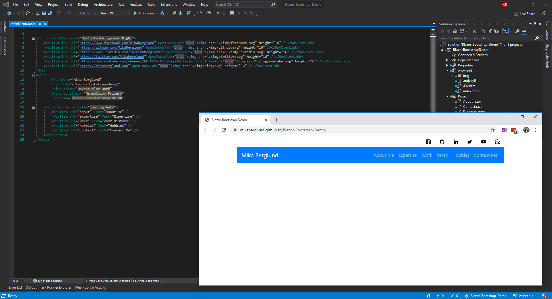 Blazor Bootstrap Navigation