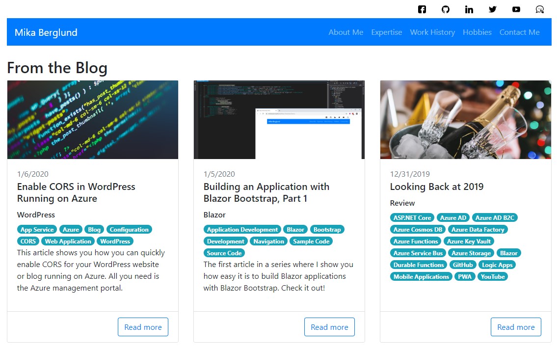 RSS viewer with Blazor Bootstrap