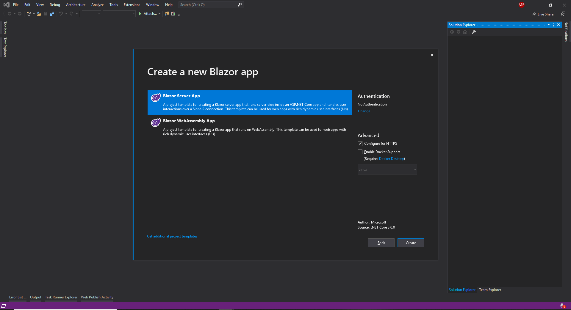 Blazor Server Application