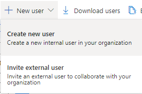New user / Create new user