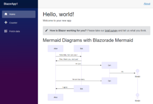 Blazor app with Mermaid diagrams using Blazorade Mermaid.